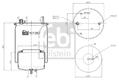 Пневмоподушка VOLVO FH II, FH III, FM II, FM III, FMX II, FMX III 01.12- FEBI BILSTEIN 101357
