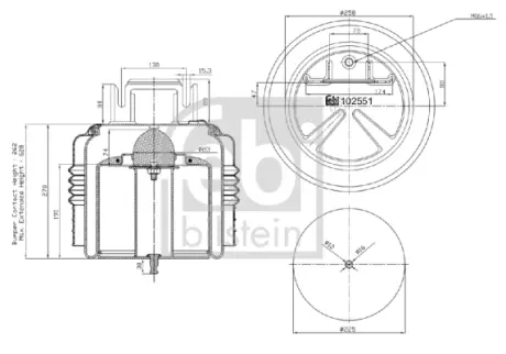 Пневмоподушка VOLVO FH II, FH III, FH16, FH16 II, FH16 III, FMX 01.03- FEBI BILSTEIN 102551