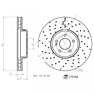 FEBI DB диск гальм. передній (342мм) W205/W213 FEBI BILSTEIN 175162