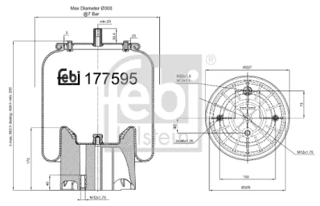 Пневмоподушка SCHMITZ FEBI BILSTEIN 177595