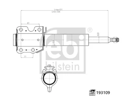FEBI DB амортизатор газ.передн.(1-катковий) Sprinter,LT28-46 96- FEBI BILSTEIN 193109