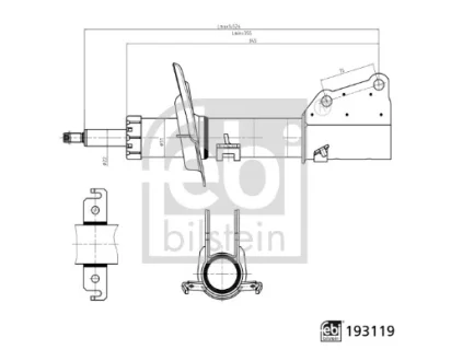 FEBI RENAULT амортизатор газ.передн.Kangoo 08- FEBI BILSTEIN 193119