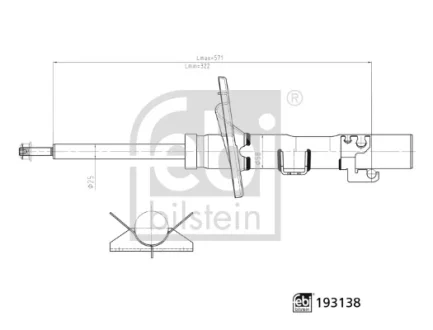 FEBI VW Амортизатор передній TRANSPORTER T6 2.0 18- FEBI BILSTEIN 193138 (фото 1)