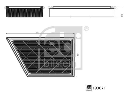 Фільтр повітряний (Фільтр повітряний) FORD RANGER IV FORD USA RANGER VW AMAROK 2.0D/3.0D 04.22- Febi Bilstein 193671 (фото 1)