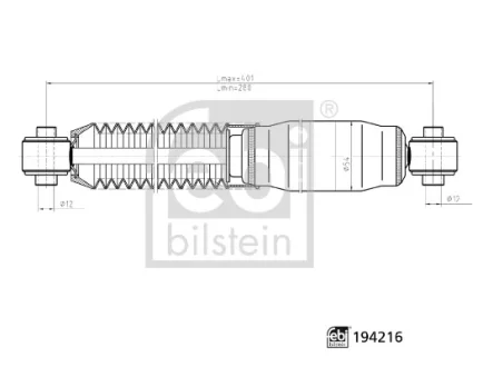 FEBI CITROEN амортизатор масл.задн.Fiat Scudo,Jumpy,Peugeot Expert 96- FEBI BILSTEIN 194216