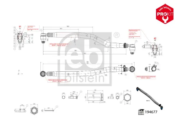 Тяга рульового управління поздовжна (L-885мм) LF, XB, XBC 05.13 Febi Bilstein 194677 (фото 1)