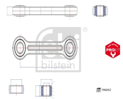 Стійка стабілізатора задн лів/прав (L-340mm) MERCEDES ACTROS, ACTROS MP2 / MP3, AROCS, ATEGO, AXOR 2, ECONIC 04.96- Febi Bilstein 196042