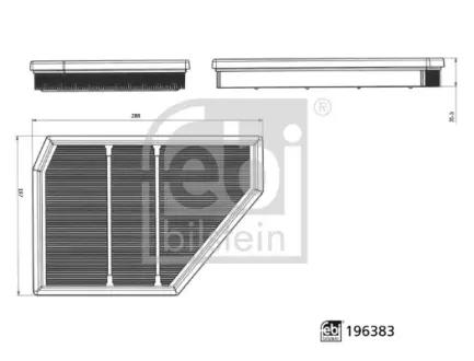 Фільтр повітряний (фільтруючий елемент) BMW X5 (G05, F95), X6 (G06, F96), X7 (G07), XM (G09) 4.4/4.4H 08.19- FEBI BILSTEIN 196383
