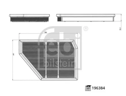 Фільтр повітряний (фільтруючий елемент) BMW X5 (G05, F95), X6 (G06, F96), X7 (G07), XM (G09) 4.4/4.4H 08.18- FEBI BILSTEIN 196384