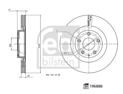 MAZDA гальмівний диск передн. MX-30 20 Febi Bilstein 196888