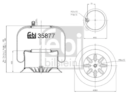 Подушка пневмопідвіски (ззаду) MB Atego 98- FEBI BILSTEIN 35877