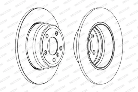 Гальмівний диск задн лів/прав BMW X5 (E53) 3.0/3.0D/4.4 01.00-12.06 Ferodo DDF1255C1