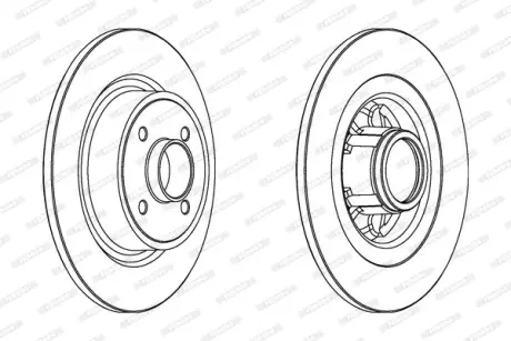Диск гальмівний задн Лів/Прав RENAULT GRAND SCENIC II, MEGANE I, SCENIC I 1.4-1.9D 03.99-08.06 FERODO DDF1381C-1