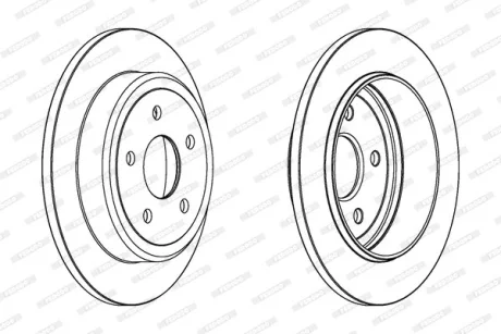Комплект гальмівних дисків (2 шт) задн лів/прав CITROEN C-CROSSER DODGE CALIBER JEEP COMMANDER, GRAND CHEROKEE II, GRAND CHEROKEE III MITSUBISHI OUTLANDER II PEUGEOT 4007 1.8-5.7 04.99-03.13 Ferodo DDF1813C