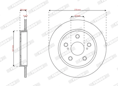 Гальмівні диски 2шт задн TOYOTA COROLLA 1.5/1.6 01.19- Ferodo DDF3174C