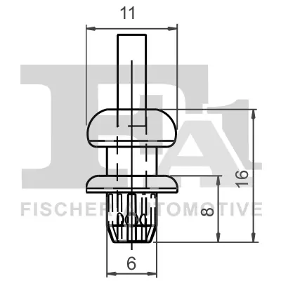Кліпса кріплення обшивки (к-кт 5шт) Citroen C3/C4/Peugeot 205/208/307/308 83- FA1 21-20013.5 (фото 1)
