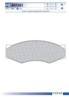 Тормозные колодки FOMAR FO 441581