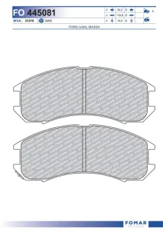 Тормозные колодки FOMAR FO 445081