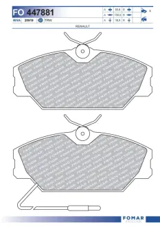 Тормозные колодки FOMAR FO 447881