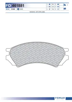 Тормозные колодки FOMAR FO 461881