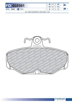 Тормозные колодки FOMAR FO 468981