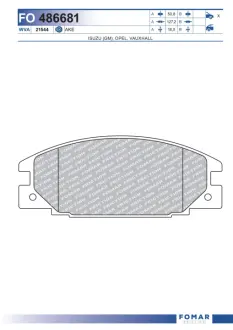 Тормозные колодки FOMAR FO 486681
