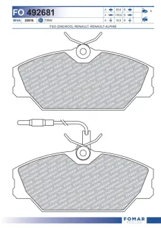 Тормозные колодки FOMAR FO 492681