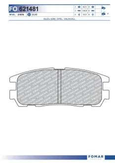 Тормозные колодки FOMAR FO 621481