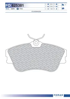 Тормозные колодки FOMAR FO 625381
