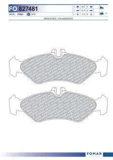 Тормозные колодки FOMAR FO 627481