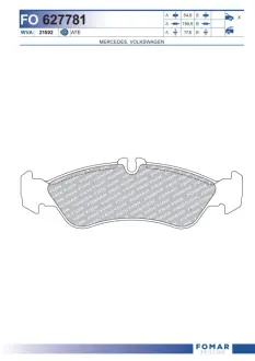 Тормозные колодки FOMAR FO 627781