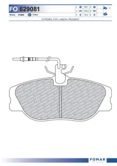 Тормозные колодки FOMAR FO 629081