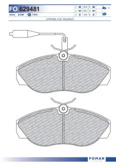 Тормозные колодки FOMAR FO 629481