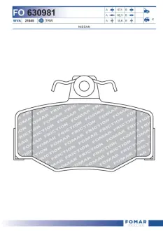 Тормозные колодки FOMAR FO 630981