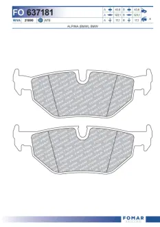 Тормозные колодки FOMAR FO 637181