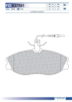 Тормозные колодки FOMAR FO 637581