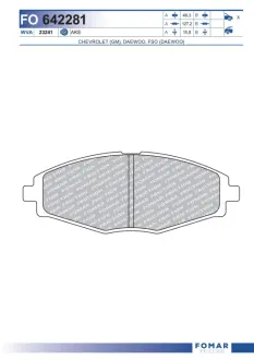 Тормозные колодки FOMAR FO 642281