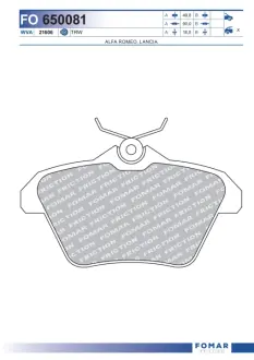 Тормозные колодки FOMAR FO 650081