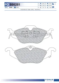 Тормозные колодки FOMAR FO 666281
