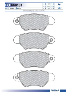 Тормозные колодки FOMAR FO 668181