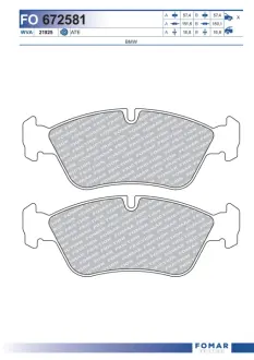 Тормозные колодки FOMAR FO 672581