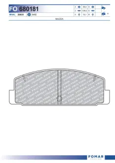 Тормозные колодки FOMAR FO 680181