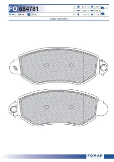 Тормозные колодки FOMAR FO 684781