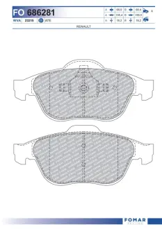 Тормозные колодки FOMAR FO 686281