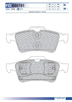 Тормозные колодки FOMAR FO 686781