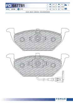Тормозные колодки FOMAR FO 687781