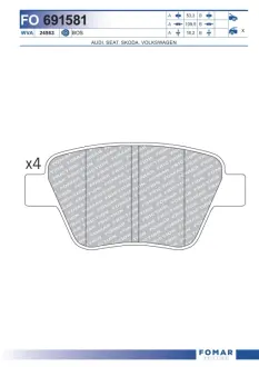 Тормозные колодки FOMAR FO 691581
