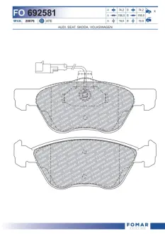Тормозные колодки FOMAR FO 692581