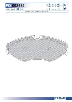 Тормозные колодки FOMAR FO 692681