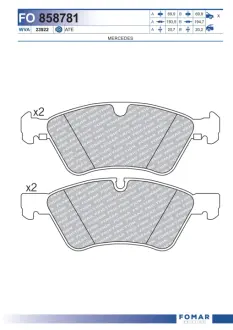 Тормозные колодки FOMAR FO 858781